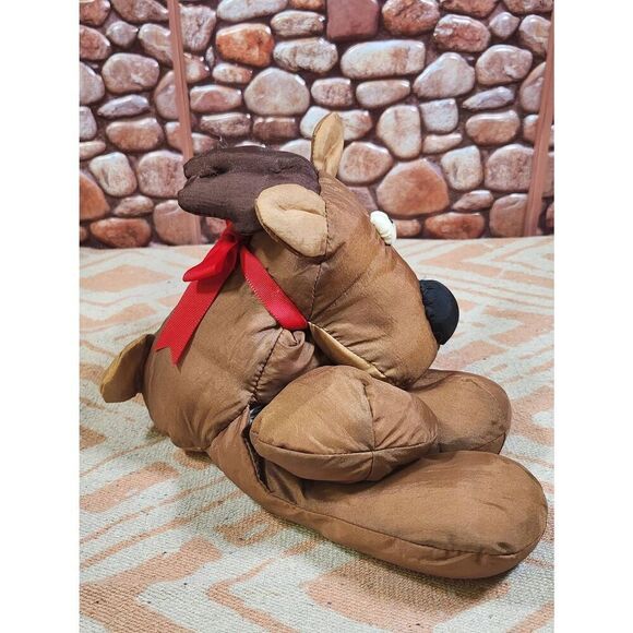 Vintage Hallmark Rodney The Reindeer Christmas Bean Bag Plush NYLON PUFFY 12" #A - Picture 5 of 8